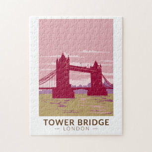 Tower Bridge London Reise Kunst Vintage Puzzle