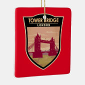 Tower Bridge London Travel Art Vintag Keramikornament (Rechts)