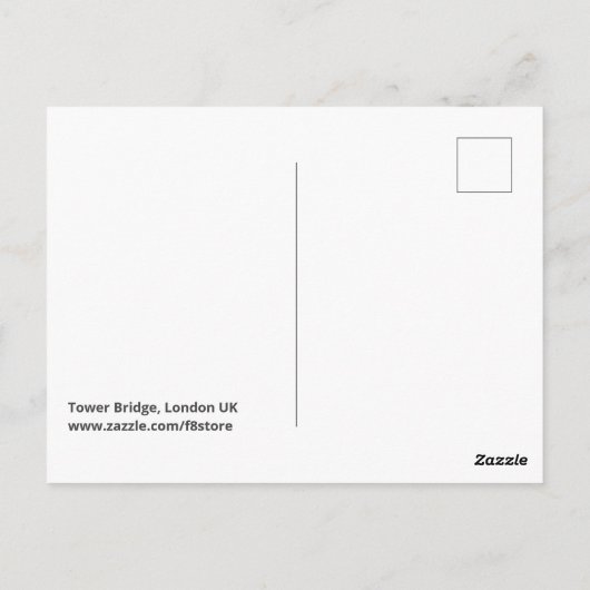 Tower Bridge, London UK Postcard Postkarte (Rückseite)