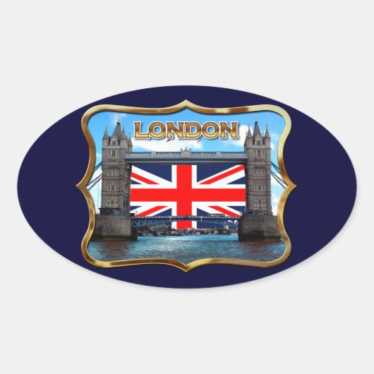 Tower Bridge Ovaler Aufkleber (Vorderseite)