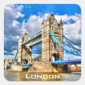 Tower Bridge Quadratischer Aufkleber (Vorderseite)