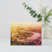 TOWER BRIDGE & RIVER THAMES AERIAL VIEW - LONDON POSTKARTE (Stehend Vorderseite)