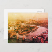 TOWER BRIDGE & RIVER THAMES AERIAL VIEW - LONDON POSTKARTE (Vorne/Hinten)