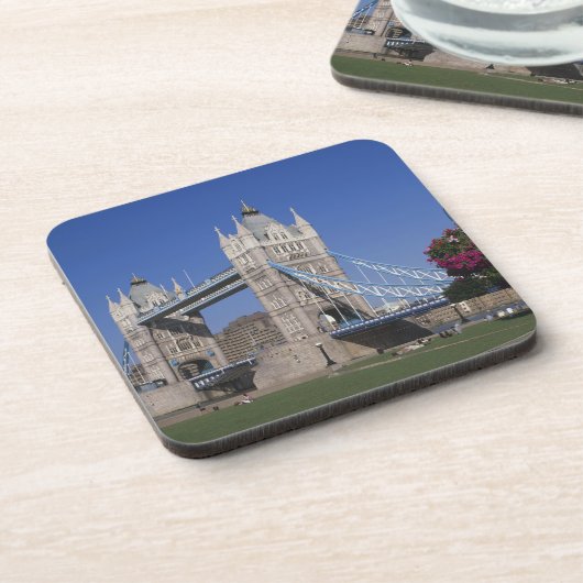 Tower Bridge, River Thames, London, England Getränkeuntersetzer (Linke Seite)