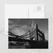 Tower Bridge Schwarz-Weiß-Bild Postkarte (Vorne/Hinten)