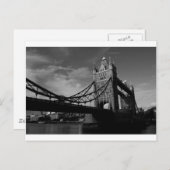 Tower Bridge Schwarzweiß-Bild Postkarte (Vorne/Hinten)
