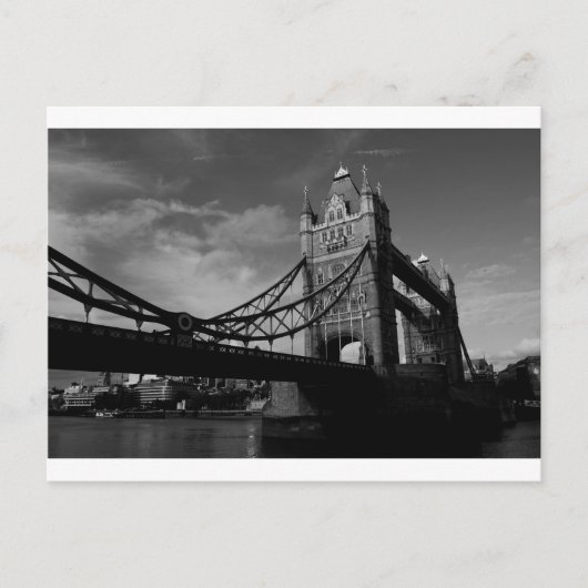 Tower Bridge Schwarzweiß-Bild Postkarte (Vorderseite)