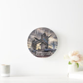 Tower Bridge & The Shard, London, England Runde Wanduhr (Zuhause)