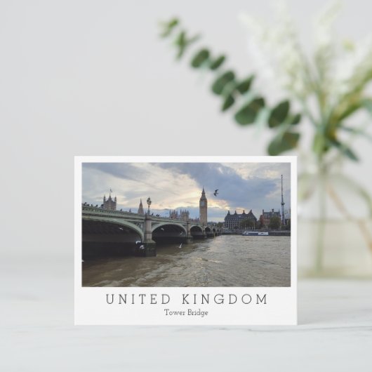 Tower Bridge und Big Ben, Abend, London, England Postkarte (Stehend Vorderseite)