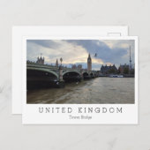 Tower Bridge und Big Ben, Abend, London, England Postkarte (Vorne/Hinten)