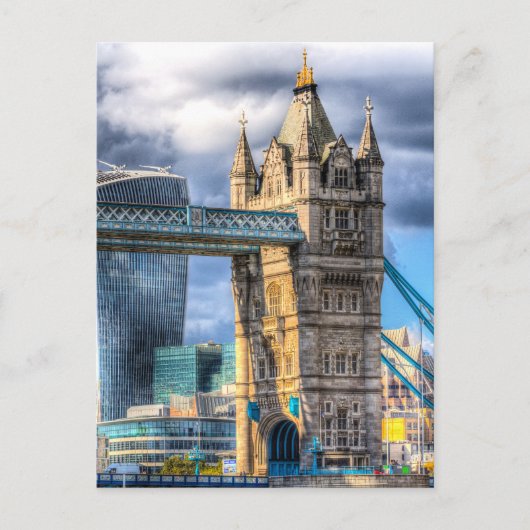 Tower Bridge und City Postkarte (Vorderseite)