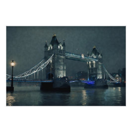 Tower Bridge und London Fog Poster