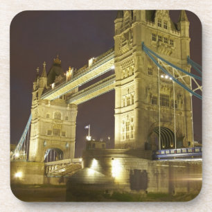 Tower Bridge und Themse in der Dämmerung, London, Getränkeuntersetzer