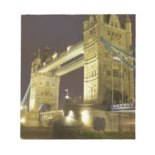 Tower Bridge und Themse in der Dämmerung, London, Notizblock