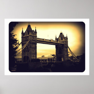 Tower Bridge Vintag Poster