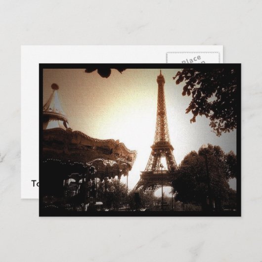 Tower Eiffel 2 Postkarte (Vorne/Hinten)