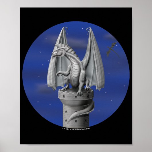 Tower Guardian - Silberdrache Poster (Vorne)
