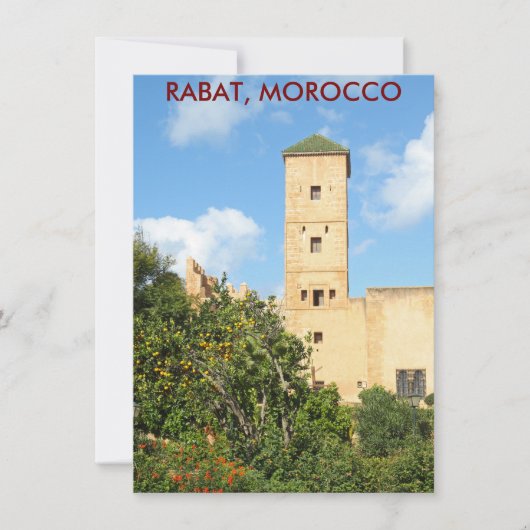 Tower in Rabat, Marokko Karte (Vorderseite)