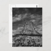 Tower in Wyoming Black and White Postkarte (Vorne/Hinten)