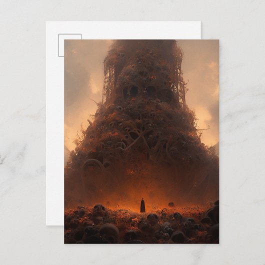Tower made by Bones Dark Fantasy Art Postkarte (Vorne/Hinten)