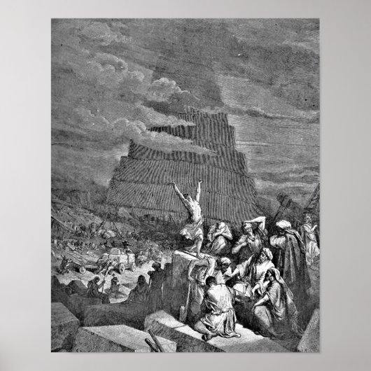Tower of Babel Bible Gustave Dore Illustration Poster (Vorne)