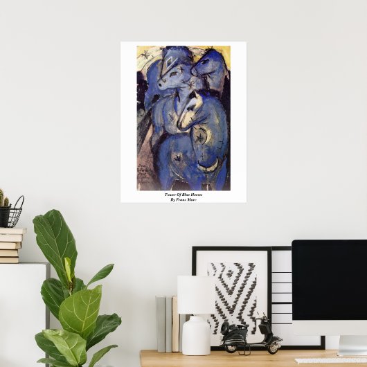 Tower of Blue Horses von Franz Marc Poster (Heimbüro)
