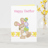 Tower of Colored Oaster Eggs Grußkarte Karte (Gelbe Blume)