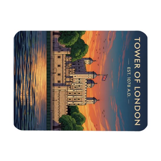 Tower of London at sunset Magnet (Horizontal)