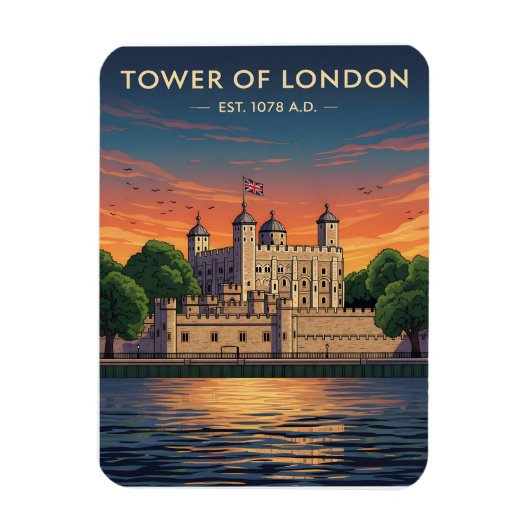 Tower of London at sunset Magnet (Vertikal)