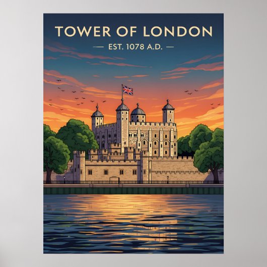 Tower of London at sunset Poster (Vorne)