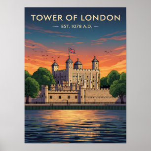 Tower of London bei Sonnenuntergang Poster