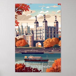 Tower of London England Art Illustration Poster