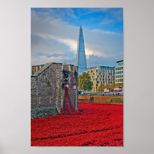Tower of London Red Poppies England Poster (Vorne)