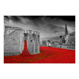 Tower of London Red Poppies Poppy Poster
