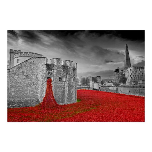 Tower of London Red Poppies Poppy Poster (Vorderseite)
