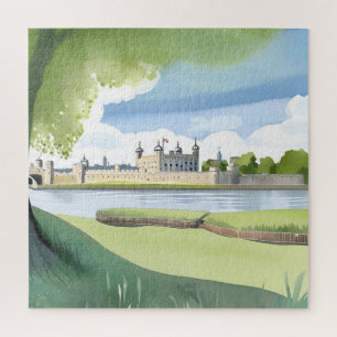 Tower of London   UK Aquarell-Landschaft Puzzle