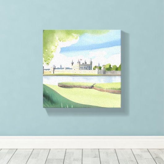 Tower of London | UK Wasserfarbenlandschaft Leinwanddruck (Insitu (Holzboden))