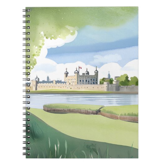 Tower of London | UK Wasserfarbenlandschaft Notizblock (Vorderseite)