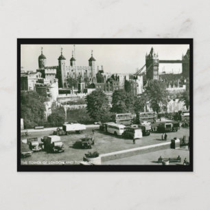 Tower of London und Brücke, England Vintage Postkarte