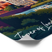 Tower of London Vintage Reise Illustration Poster (Ecke)