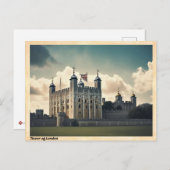 Tower of London Vintage Travel Postkarte (Vorne/Hinten)