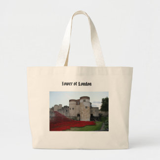 Tower of London with Red Poppies Jumbo Stoffbeutel