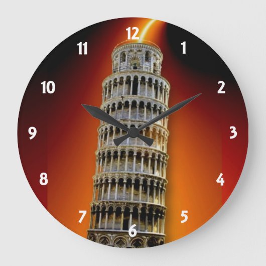 Tower of Pisa Wall Clock Große Wanduhr (Vorderseite)