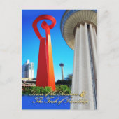 Tower of the Americas & Torch of Friendship, TX Postkarte (Vorderseite)