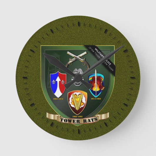 Tower Rats Runde Wanduhr (Vorderseite)