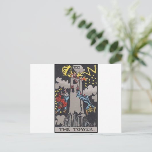 Tower Tarot card image Postkarte (Stehend Vorderseite)