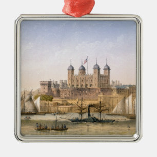 Tower von London, C.1862 (Farbelitho) Silbernes Ornament