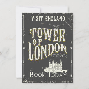 Tower von London England Vintage Poster Einladung