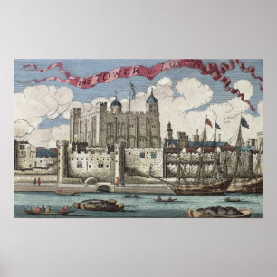 Tower von London Gesehen von der Themse Poster