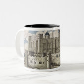 Tower von London Gesehen von der Themse Zweifarbige Tasse (Vorderseite Links)
